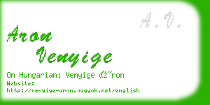 aron venyige business card